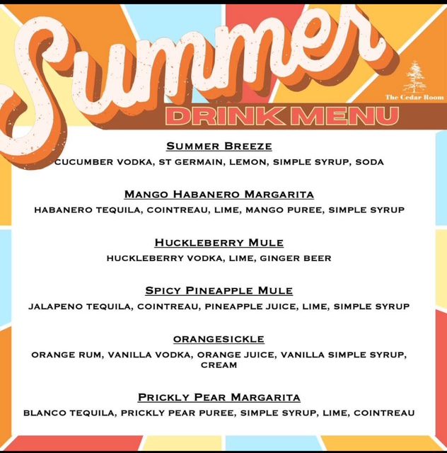 TheCedarRoom_SummerDrinkMenu March Drink Menu